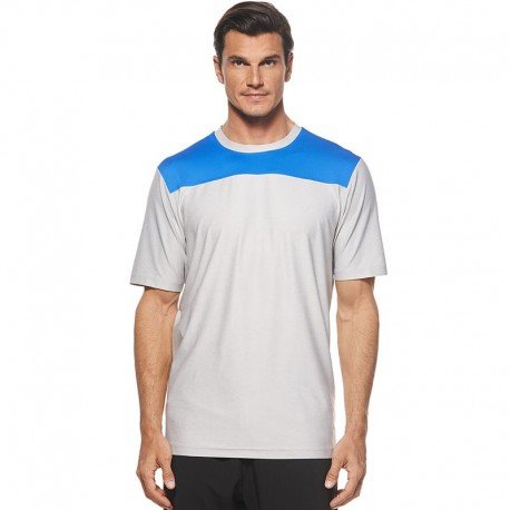 Camiseta de golf Callaway L grande Blanca y Azul cuello redondo
