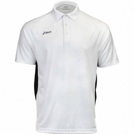 Camiseta de golf Asics S Pequeña Blanco con negro hombre Corp Polo
