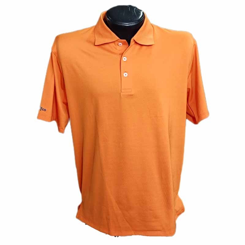 Camiseta de golf golfco naranja poliester expandex transpirable