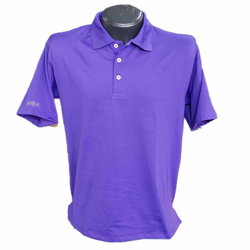 Camiseta de golf golfco púrpura poliester expandex transpirable