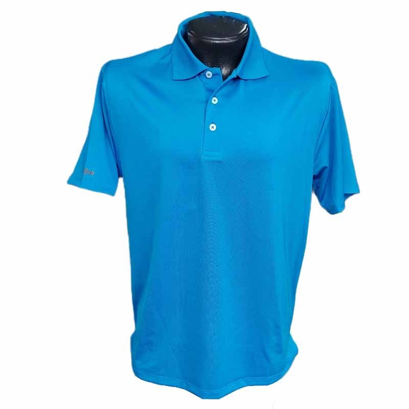 Camiseta de golf golfco azul agua poliester expandex transpirable
