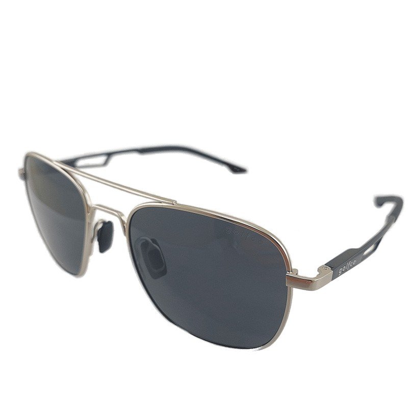 Gafas de sol golfco, plateadas, lentes polarizados, marco metálico