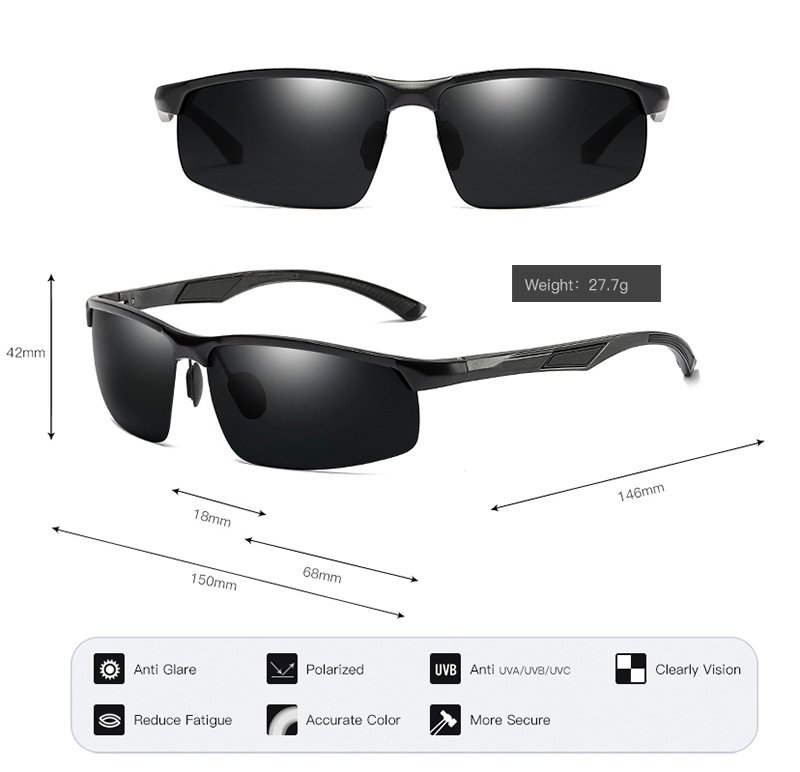 Gafas de sol golfco polarizadas y marco metálico 04