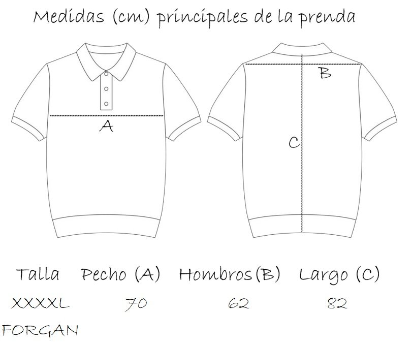 Polo de golf forgan medidas 4XL