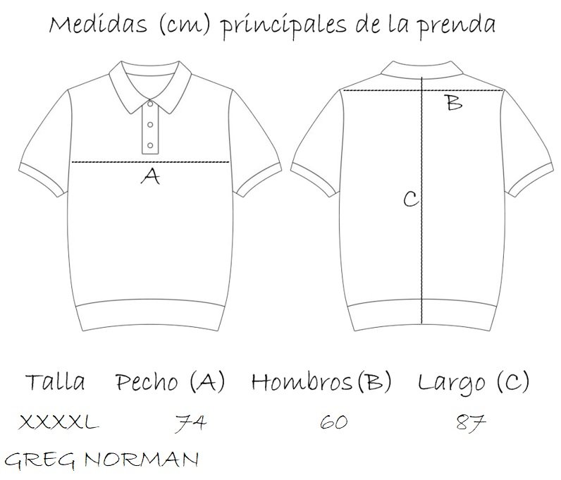 Polo de golf greg norman medidas 4XL