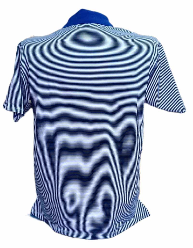 camiseta de golf golfco poliester rayada blanco azul